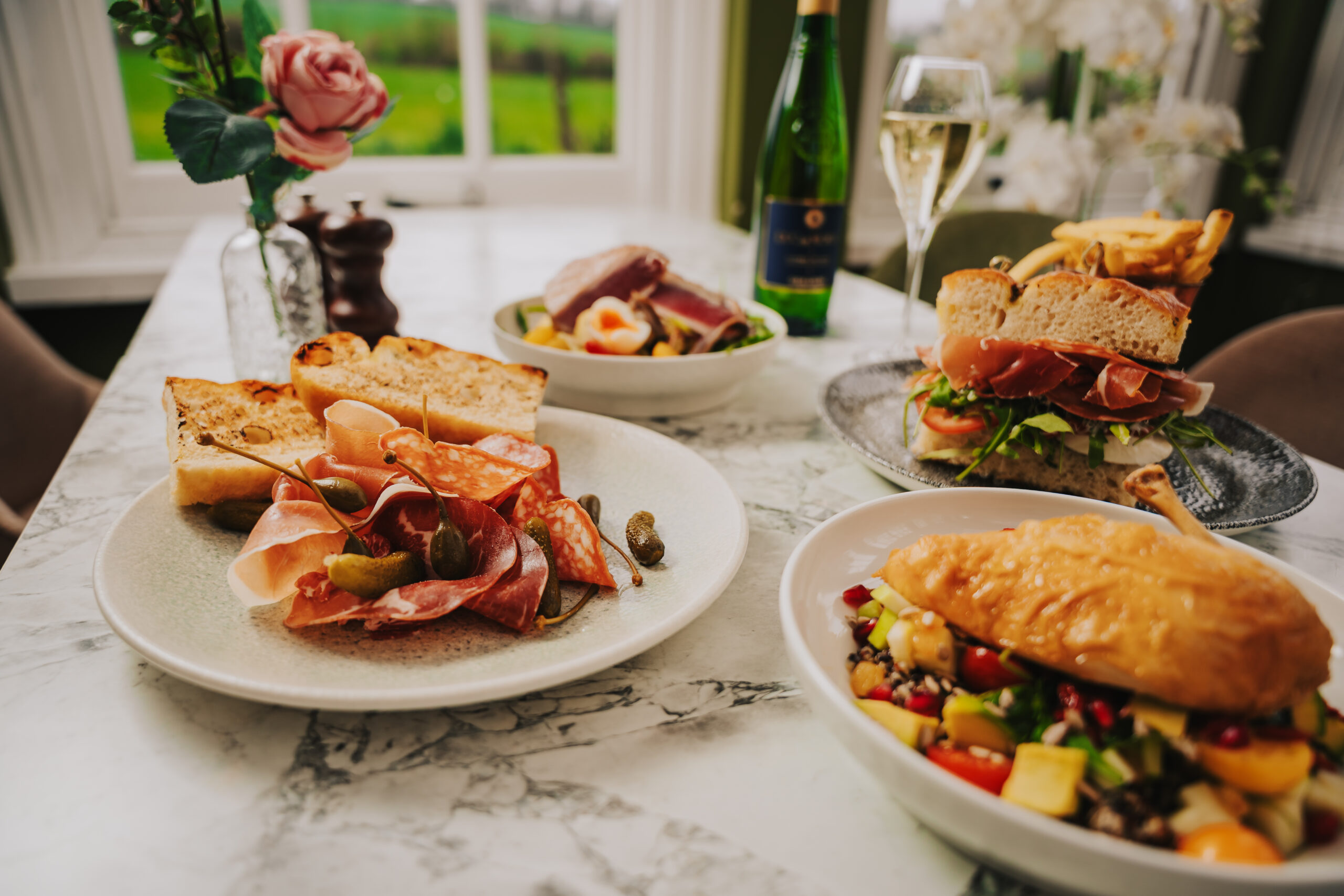 Lunch dishes in the Orangery